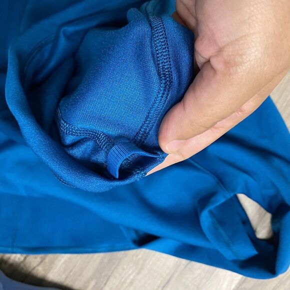 Calia Blue Long Sleeved Athletic Ruched Cowl Funnel Neck Pullover Shirt Small - Picture 4 of 8